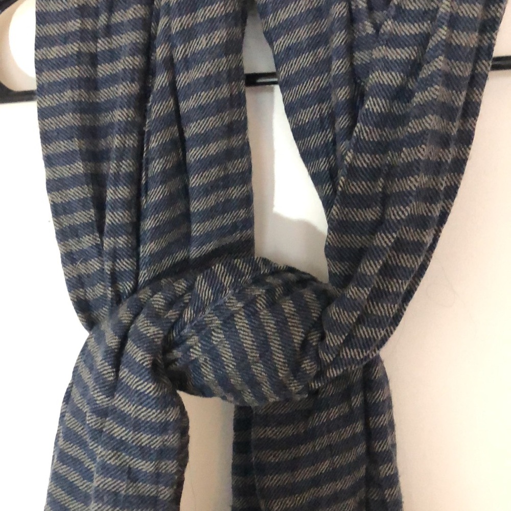 Striped Blue and Grey Scarf